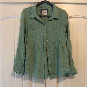 Green Button-Up Shirt